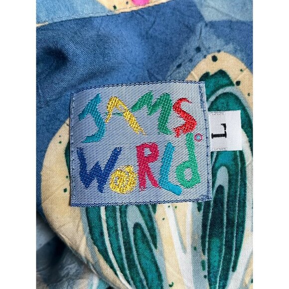 Jams World 90s/Y2K Wearable Art Aloha Shirt Hawaiian Floral Print Large - Picture 5 of 7